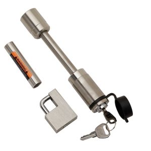 Bulldog/Fult Trailer Hitch Pin, Dogbone, 5/8 Inch Diameter, For Use with Class III/ IV Hitch, Keyed Lock, With Coupler Lock, With Dust Cap – 580406