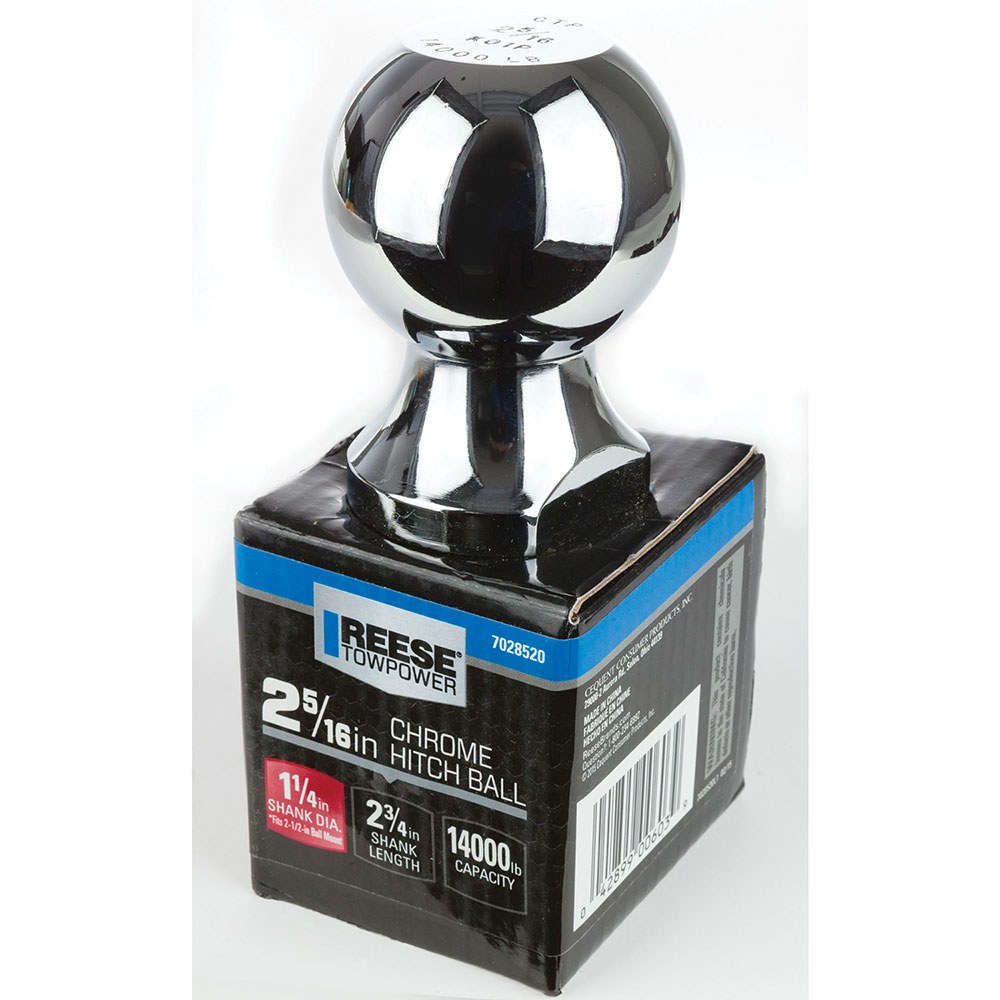 Bulldog/Fult Trailer Hitch Ball, Reese Towpower, 2-5/16 Inch Ball, 14000 Pound Capacity, 1-1/4 Inch Shank Diameter/ 2-3/4 Inch Shank Length – 7028500