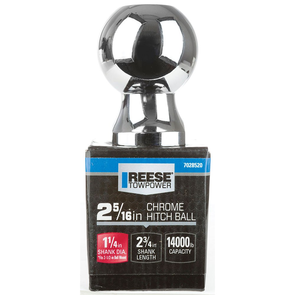 Bulldog/Fult Trailer Hitch Ball, Reese Towpower, 2-5/16 Inch Ball, 14000 Pound Capacity, 1-1/4 Inch Shank Diameter/ 2-3/4 Inch Shank Length – 7028500