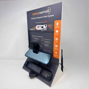 Brand Motion Point of Purchase Display, Wireless Transparent Trailer Display Kit/ Fully Functioning Transparent Trailer Mirror and Cameras – DISP-TRNS