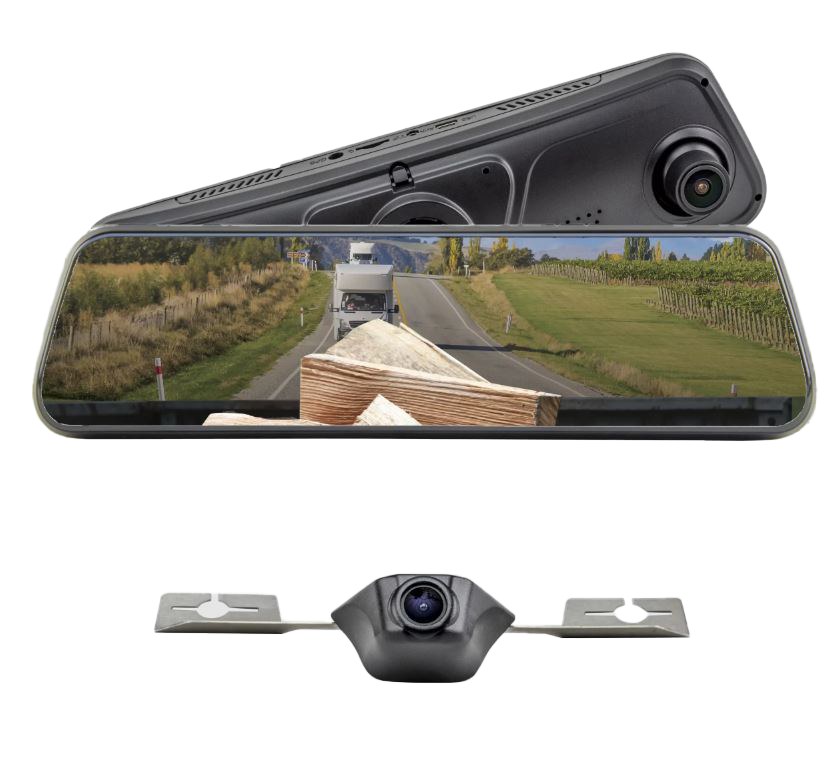Brand Motion Backup Camera, Fullvue®, Under Center High Mount Stop Light, 9.66 Inch Screen, Anti Glare Tempered Glass Screen – FVMR-1191