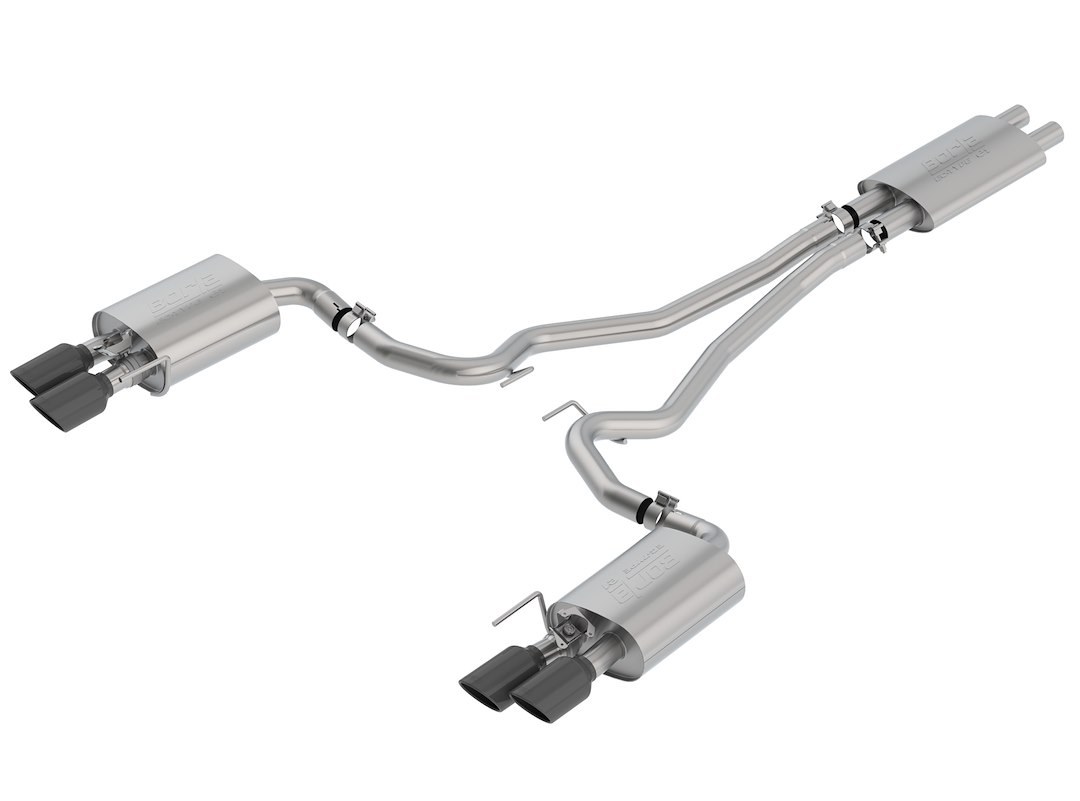Borla Exhaust System Kit, Exhaust System Kit Cat Back System, T-304 Stainless Steel, With Mufflers, 2-1/2 Inch Pipe Diameter – 1014045BC