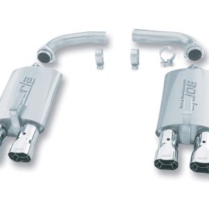 Borla Exhaust System Kit, Touring Axle Back System, T-304 Stainless Steel, With Mufflers, 2-1/2 Inch Pipe Diameter – 11376