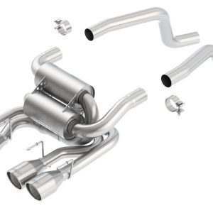 Borla Exhaust System Kit, S-Type Classic Cat Back System, T-304 Stainless Steel, With Mufflers, 2-1/2 Inch Pipe Diameter – 11744