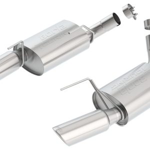 Borla Exhaust System Kit, Touring Axle Back System, T-304 Stainless Steel, With Mufflers, 2-1/2 Inch Pipe Diameter – 11752