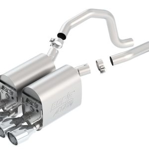 Borla Exhaust System Kit, Atak ® Series Axle Back System, T-304 Stainless Steel, With Mufflers, 2-1/2 Inch to 2 Inch Pipe Diameter – 11816