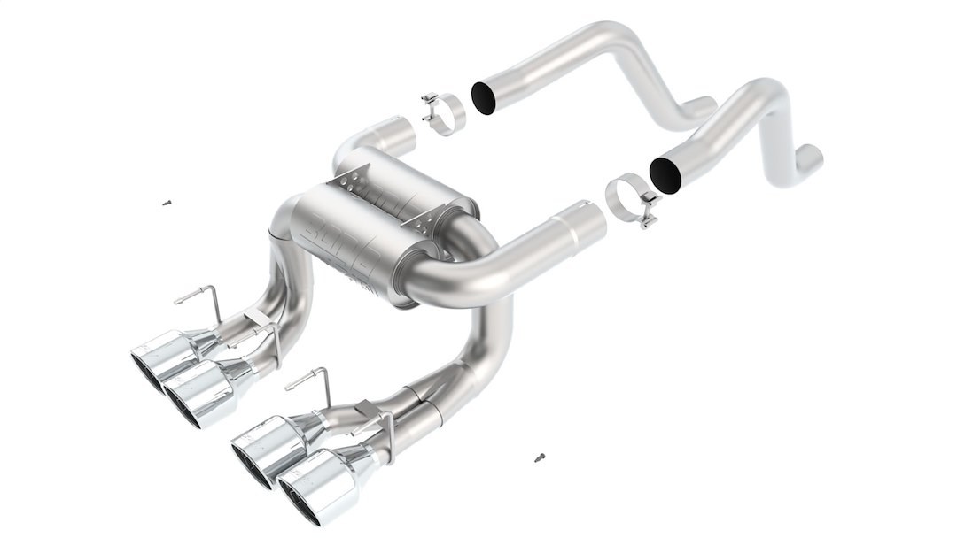 Borla Exhaust System Kit, Atak ® Series Axle Back System, T-304 Stainless Steel, With Mufflers, 3 Inch to 2 Inch Pipe Diameter – 11822