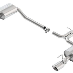 Borla Exhaust System Kit, Touring Axle Back System, T-304 Stainless Steel, With Mufflers, 2 Inch Pipe Diameter, Single Exhaust with Dual Exit – 11840