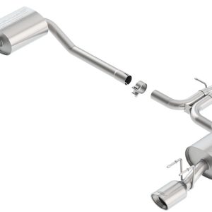 Borla Exhaust System Kit, Touring Axle Back System, T-304 Stainless Steel, With Mufflers, 2-1/4 Inch Pipe Diameter – 11853