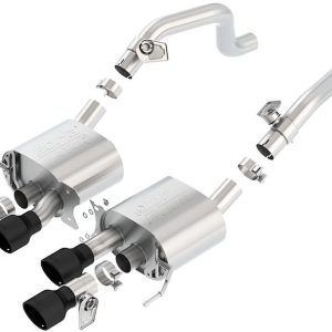Borla Exhaust System Kit, Atak ® Series Axle Back System, T-304 Stainless Steel, With Muffler, 2-3/4 Inch Pipe Diameter – 11856CB