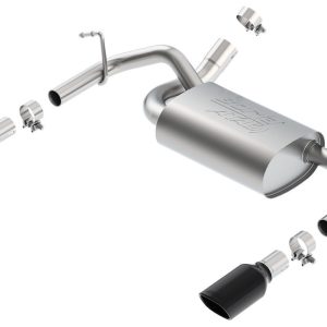 Borla Exhaust System Kit, Atak ® Series Axle Back System, T-304 Stainless Steel, With Muffler, 2-1/2 Inch Pipe Diameter to 2 Inch Out – 11860BC