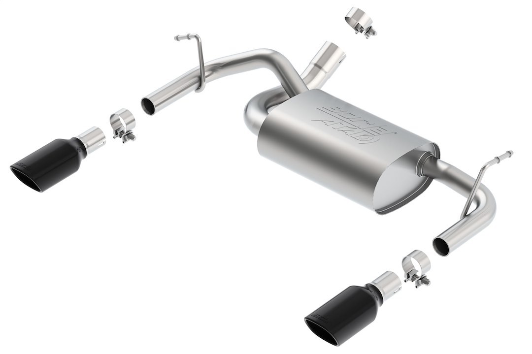 Borla Exhaust System Kit, Atak ® Series Axle Back System, T-304 Stainless Steel, With Muffler, 2-1/2 Inch Pipe Diameter to 2 Inch Out – 11860BC