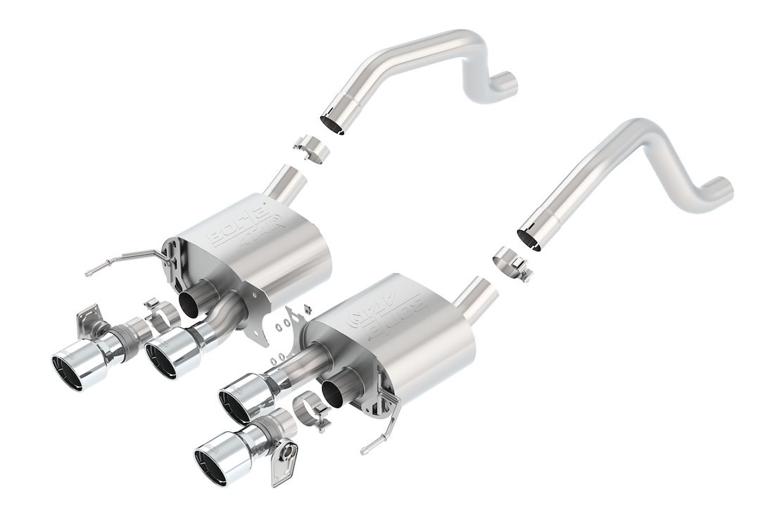 Borla Exhaust System Kit, Atak ® Series Axle Back System, T-304 Stainless Steel, With Mufflers, 2-3/4 Inch Pipe Diameter – 11903