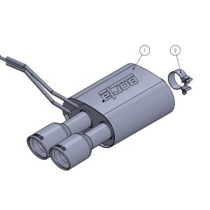 Borla Exhaust System Kit, S-Type Axle Back System, T-304 Stainless Steel, With Muffler, 2-1/2 Inch Pipe Diameter – 11915CB