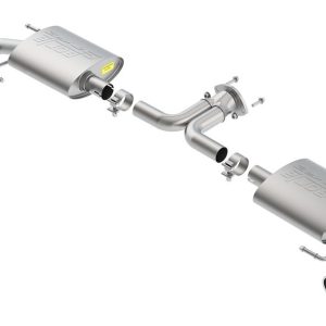 Borla Exhaust System Kit, S-Type Axle Back System, T-304 Stainless Steel, With Mufflers, 2 Inch Pipe Diameter, Single Exhaust with Dual Exit – 11918