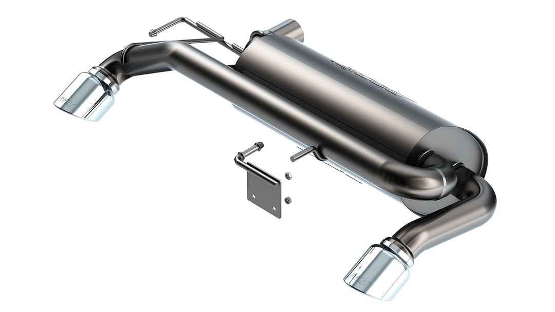 Borla Exhaust System Kit, Atak ® Series Axle Back System, Brushed T-304 Stainless Steel, With Muffler, 2-3/4 Inch to 2-1/2 Inch Pipe Diameter – 11978