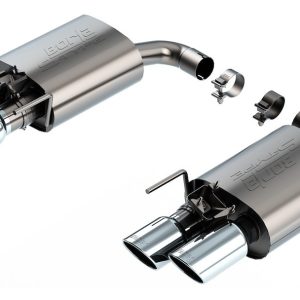 Borla Exhaust System Kit, S-Type Axle Back System, T-304 Stainless Steel, With Mufflers, 2-1/2 Inch Into Muffler to 3 Inch Pipe Diameter – 11985
