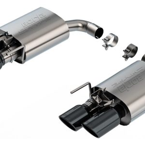 Borla Exhaust System Kit, S-Type Axle Back System, T-304 Stainless Steel, With Mufflers, 2-1/2 Inch Into Muffler to 3 Inch Pipe Diameter – 11985BC