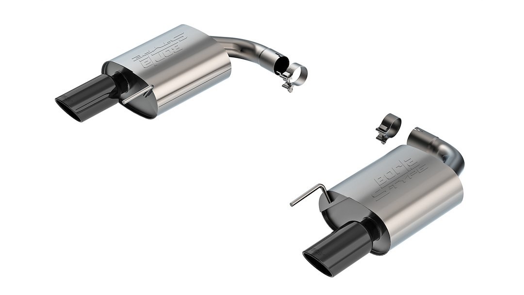 Borla Exhaust System Kit, S-Type Axle Back System, T-304 Stainless Steel, With Mufflers, 2-1/2 Inch Pipe Diameter – 11986BC
