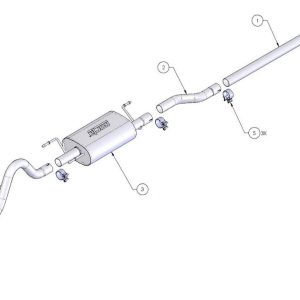Borla Exhaust System Kit, Cat-Back System, T-304 Stainless Steel, With Muffler, 2-1/4 Inch Pipe Diameter, Single Exhaust with Single Exit – 140160