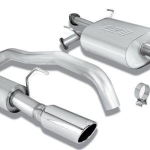 Borla Exhaust System Kit, Cat-Back System, T-304 Stainless Steel, With Mufflers, 2-3/4 Inch Pipe Diameter, Single Exhaust with Single Exit – 140277