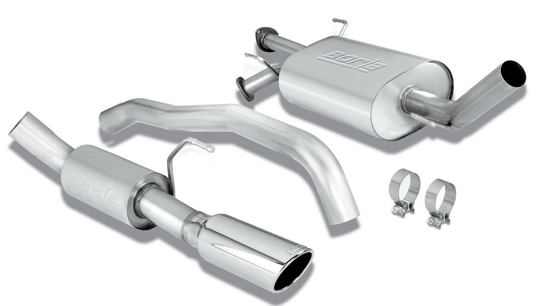 Borla Exhaust System Kit, Cat-Back System, T-304 Stainless Steel, With Mufflers, 2-3/4 Inch Pipe Diameter, Single Exhaust with Single Exit – 140277