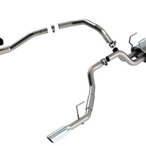 Borla Exhaust System Kit, Cat-Back System, T-304 Stainless Steel, With Muffler, 3 Inch Pipe Diameter, Single Exhaust with Dual Exit – 140308