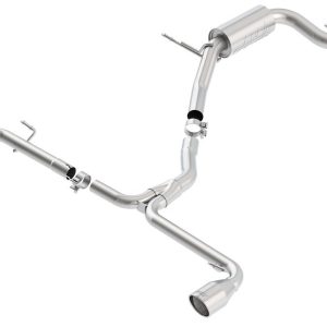 Borla Exhaust System Kit, Cat-Back System, T-304 Stainless Steel, With Muffler, 2-1/2 Inch Pipe Diameter, Single Exhaust with Dual Exit – 140347