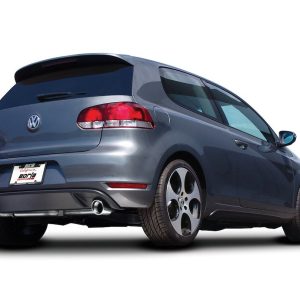 Borla Exhaust System Kit, Cat-Back System, T-304 Stainless Steel, With Muffler, 2-1/2 Inch Pipe Diameter, Single Exhaust with Dual Exit – 140347