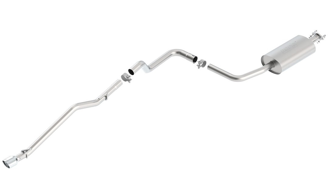 Borla Exhaust System Kit, Cat-Back System, T-304 Stainless Steel, With Muffler, 2-1/4 Inch Pipe Diameter, Single Exhaust with Single Exit – 140352