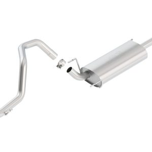 Borla Exhaust System Kit, Cat-Back System, T-304 Stainless Steel, With Muffler, 2-1/2 Inch Pipe Diameter, Single Exhaust with Single Exit – 140379