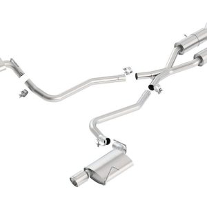 Borla Exhaust System Kit, Cat-Back System, T-304 Stainless Steel, With Mufflers, 2-1/2 Inch Pipe Diameter, Dual Exhaust with Dual Exit – 140406