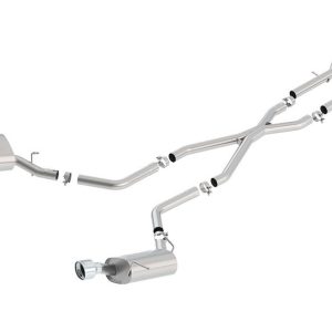 Borla Exhaust System Kit, Cat-Back System, T-304 Stainless Steel, With Mufflers, 2-1/2 Inch Pipe Diameter, Dual Exhaust with Dual Exit – 140449