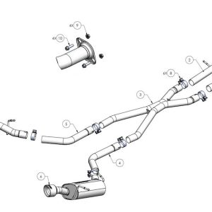 Borla Exhaust System Kit, S-Type Cat-Back System, T-304 Stainless Steel, With Mufflers, 2-1/2 Inch Pipe Diameter – 140449CB