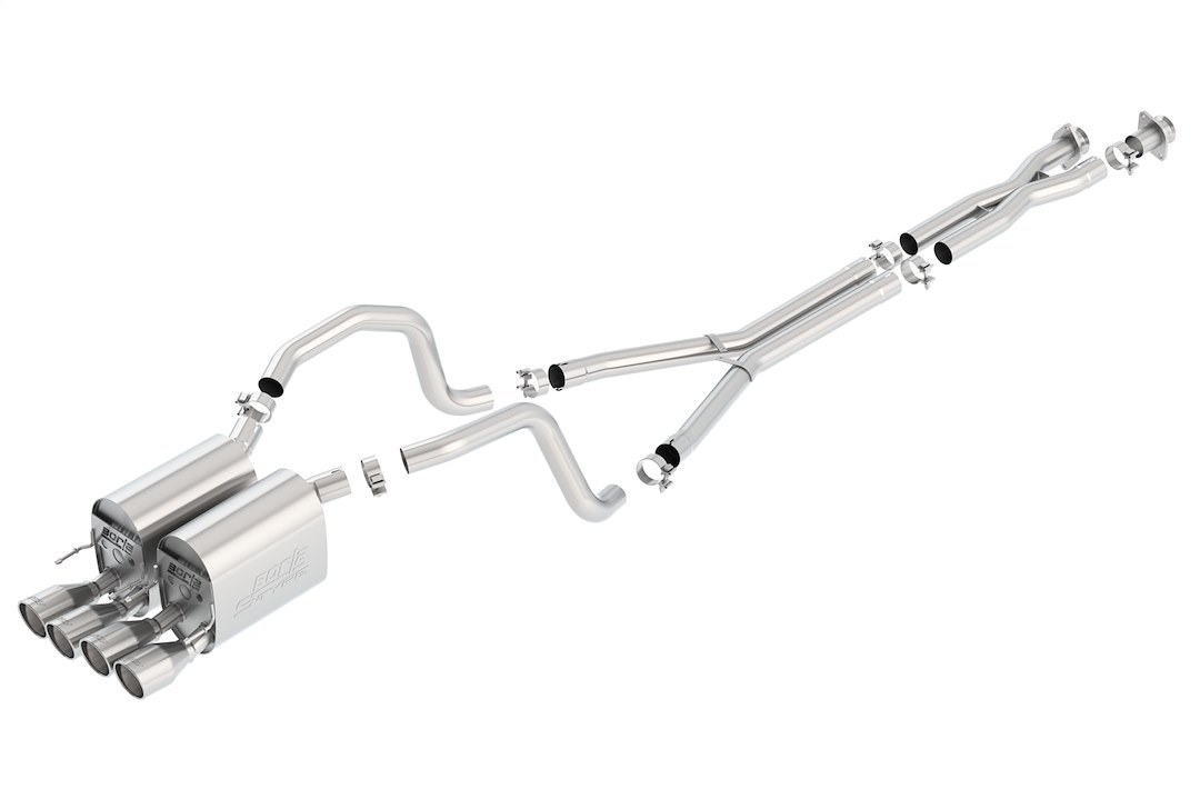 Borla Exhaust System Kit, S-Type II Cat Back System, T-304 Stainless Steel, With Mufflers, 2-1/2 Inch to 2 Inch Pipe Diameter – 140452