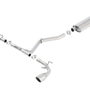 Borla Exhaust System Kit, Cat-Back System, T-304 Stainless Steel, With Muffler, 2 Inch to 2-1/2 Inch Pipe Diameter – 140496
