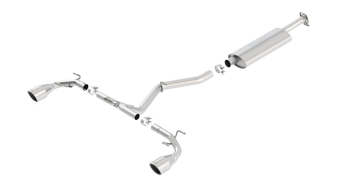 Borla Exhaust System Kit, Cat-Back System, T-304 Stainless Steel, With Muffler, 2 Inch to 2-1/2 Inch Pipe Diameter – 140496
