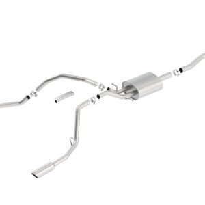 Borla Exhaust System Kit, Touring Cat Back System, T-304 Stainless Steel, With Muffler, 2-3/4 Inch to 2-1/4 Inch Pipe Diameter – 140535