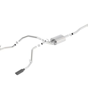 Borla Exhaust System Kit, Atak ® Series Cat Back System, T-304 Stainless Steel, With Muffler, 2-3/4 Inch to 2-1/4 Inch Pipe Diameter – 140537BC