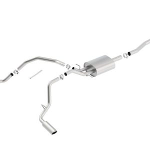 Borla Exhaust System Kit, Touring Cat Back System, T-304 Stainless Steel, With Muffler, 2-3/4 Inch to 2-1/4 Inch Pipe Diameter – 140544
