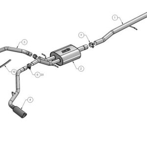 Borla Exhaust System Kit, Touring Cat Back System, T-304 Stainless Steel, With Muffler, 2-3/4 Inch to 2-1/4 Inch Pipe Diameter – 140544