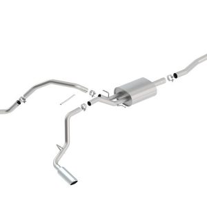 Borla Exhaust System Kit, S-Type Cat Back System, T-304 Stainless Steel, With Muffler, 2-3/4 Inch Pipe Diameter – 140545