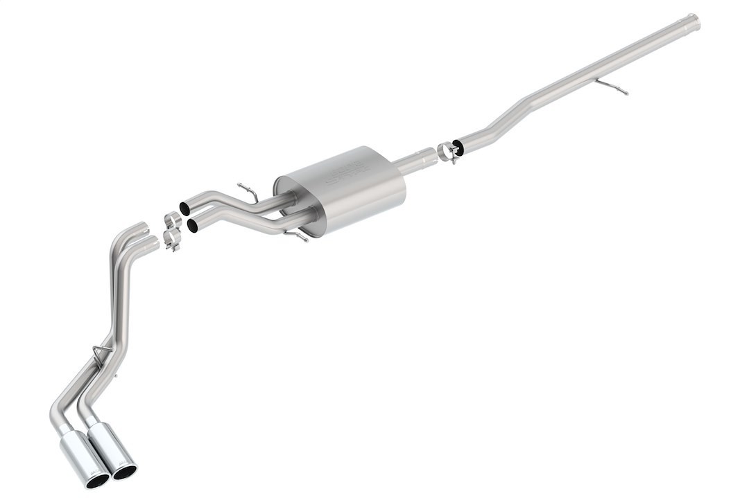 Borla Exhaust System Kit, S-Type Cat Back System, T-304 Stainless Steel, With Muffler, 2-3/4 to 2-1/4 Inch Pipe Diameter – 140550