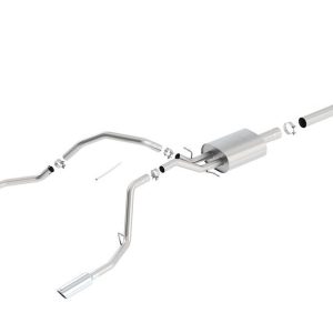 Borla Exhaust System Kit, Atak ® Series Cat Back System, T-304 Stainless Steel, With Muffler, 3-1/2 Inch to 2-1/4 Inch Pipe Diameter – 140572