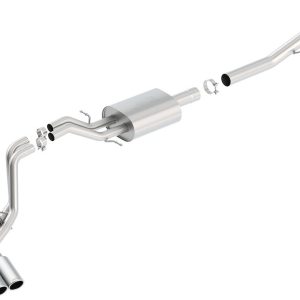 Borla Exhaust System Kit, S-Type Cat Back System, T-304 Stainless Steel, With Muffler, 3-1/2 Inch to 2-1/4 Inch Pipe Diameter – 140576