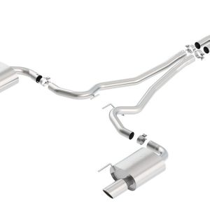 Borla Exhaust System Kit, S-Type Cat Back System, T-304 Stainless Steel, With Mufflers, 2-1/2 Inch Pipe Diameter, Single Exhaust Dual Exit – 140590