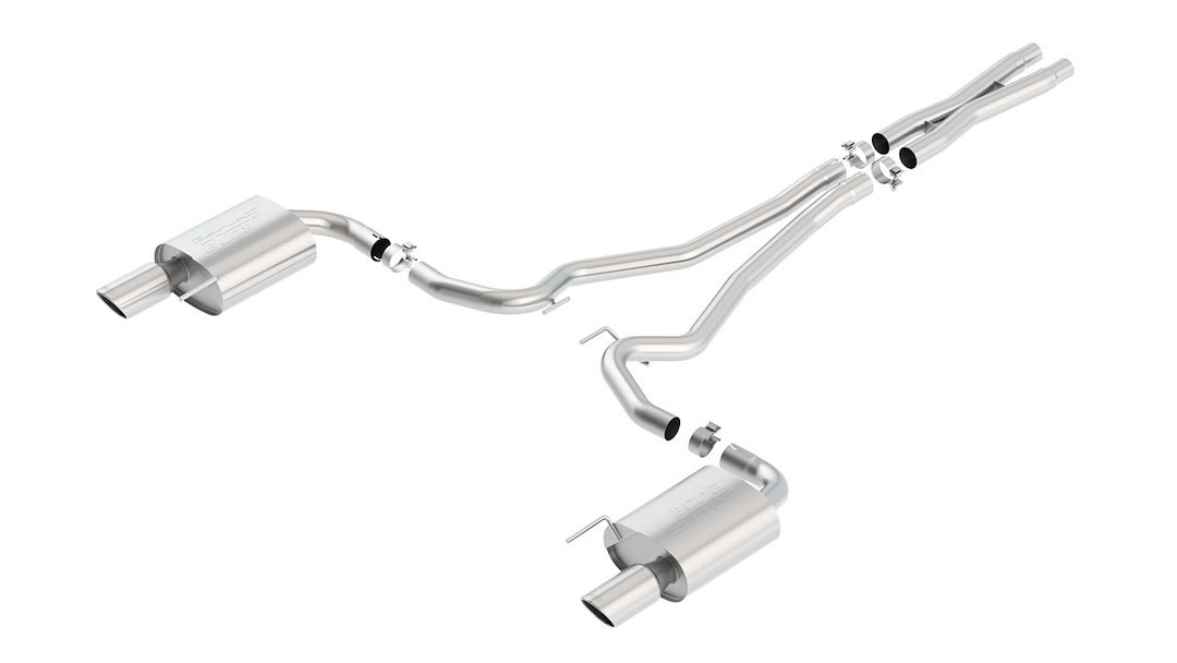Borla Exhaust System Kit, S-Type Cat Back System, T-304 Stainless Steel, With Mufflers, 2-1/2 Inch Pipe Diameter, Single Exhaust Dual Exit – 140590