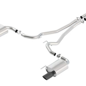 Borla Exhaust System Kit, S-Type Cat Back System, T-304 Stainless Steel, With Mufflers, 2-1/2 Inch Pipe Diameter – 140590BC