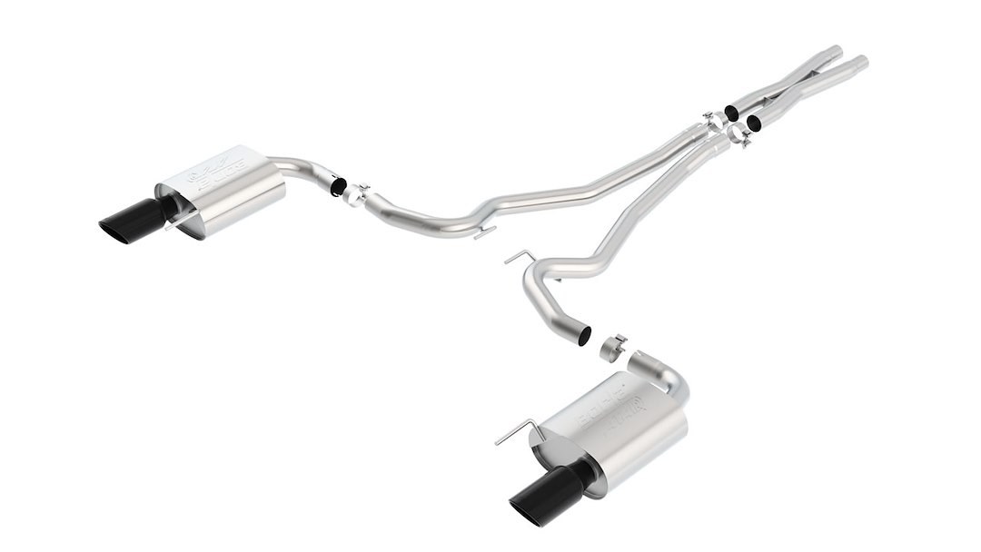 Borla Exhaust System Kit, Atak ® Series Cat Back System, T-304 Stainless Steel, With Mufflers, 2-1/2 Inch Pipe Diameter – 140591BC