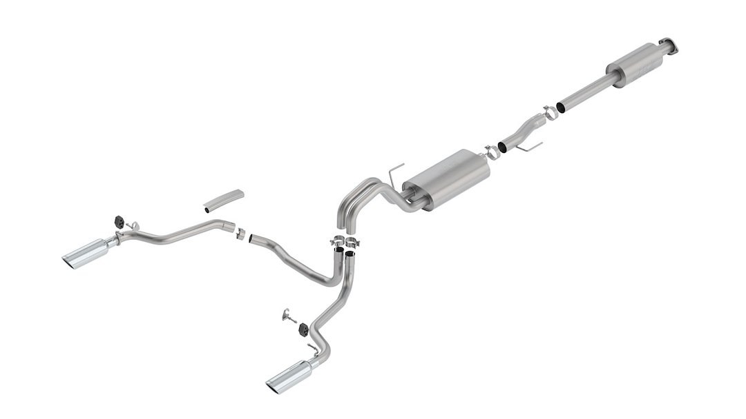 Borla Exhaust System Kit, S-Type Cat Back System, T-304 Stainless Steel, With Muffler, 3 Inch Pipe Diameter to 2-1/4 Inch Pipe Diameter – 140615